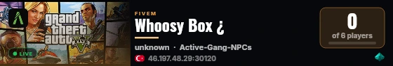 Whoosy Box ¿ live status badge