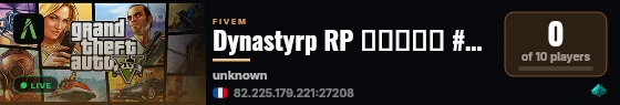 Dynastyrp RP ▬▬▬↭🡺 #SERVEUR↭FUN 🡸↭▬▬▬ 💜 live status badge