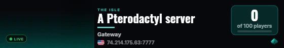 A Pterodactyl server live status badge
