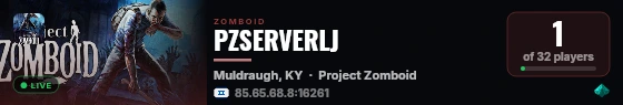 PZSERVERLJ live status badge
