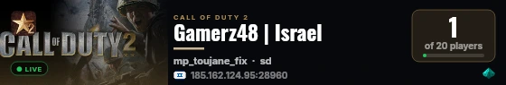 Gamerz48 | Israel live status badge
