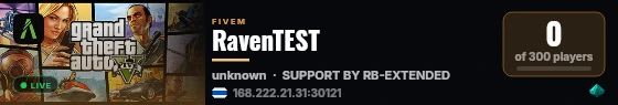 RavenTEST live status badge