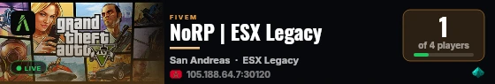 NoRP | ESX Legacy live status badge