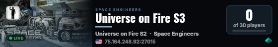 Universe on Fire S3 live status badge
