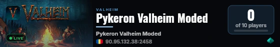 Pykeron Valheim Moded live status badge
