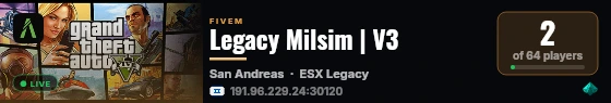 Legacy Milsim | V3 live status badge