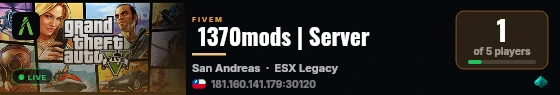  1370mods | Server live status badge