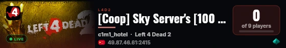 [Coop] Sky Server's [100 tick] 1# live status badge