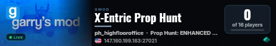 X-Entric Prop Hunt live status badge