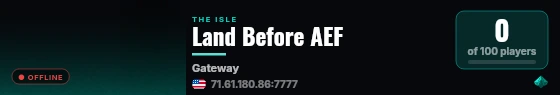 Land Before AEF live status badge