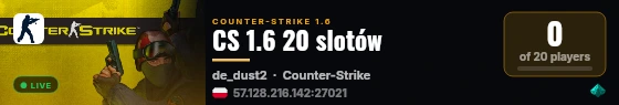 CS 1.6 20 slotów live status badge