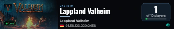 Lappland Valheim live status badge