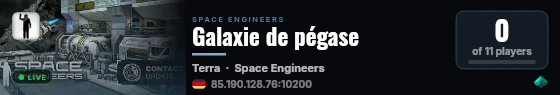 Galaxie de pégase live status badge