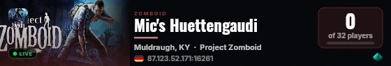 Mic's Huettengaudi live status badge