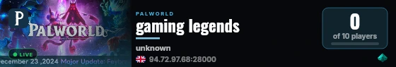 gaming legends live status badge