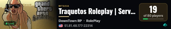 Traquetos Roleplay | Servidor Colombiano | Rol Serio | Optimizado | 77 live status badge