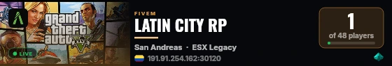 LATIN CITY RP live status badge