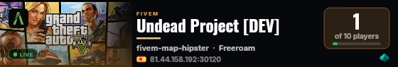 Undead Project [DEV] live status badge