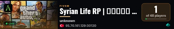 Syrian Life RP | سيرفر حياة واقعية عربي live status badge