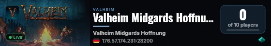 Valheim Midgards Hoffnung live status badge