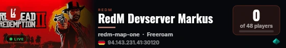 RedM Devserver Markus live status badge