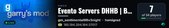 Evento Servers DHHB | BR | GMod HomiGrad 4FuN | DHHBForever <3 live status badge