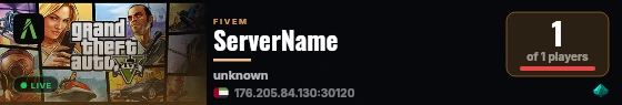 ServerName live status badge