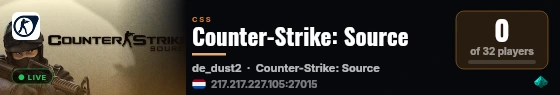 Counter-Strike: Source live status badge