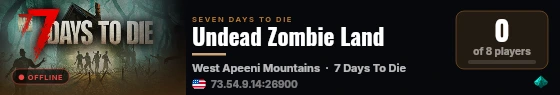Undead Zombie Land live status badge