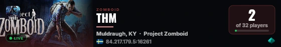THM live status badge