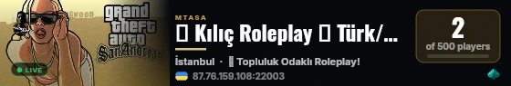 █ Kılıç Roleplay ❱ Türk/Türkçe Sesli/Yazılı discord.gg/Kilicrp❰ live status badge