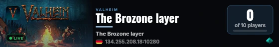 The Brozone layer live status badge