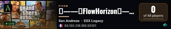 ★——→FlowHorizon←——★ live status badge
