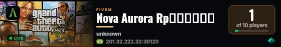 Nova Aurora Rp🡸↭▬▬▬▬ live status badge