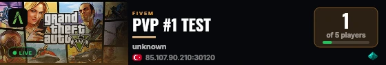PVP #1 TEST live status badge