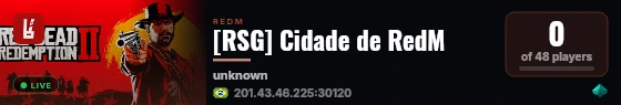 [RSG] Cidade de RedM live status badge