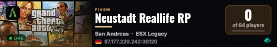 Neustadt Reallife RP live status badge