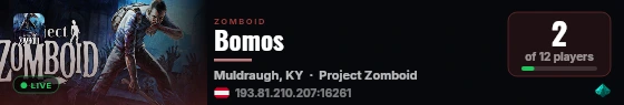 Bomos live status badge