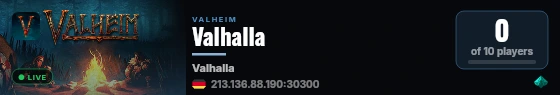 Valhalla live status badge