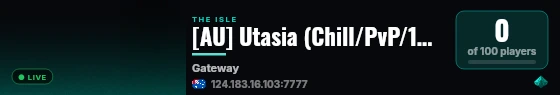 [AU] Utasia (Chill/PvP/10x Growth/Chat Rules) live status badge