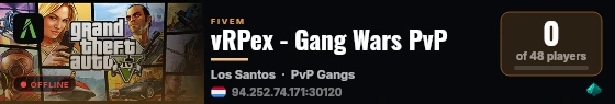 vRPex - Gang Wars PvP live status badge