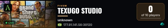 TEXUGO STUDIO live status badge