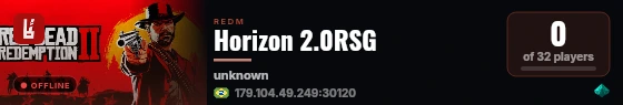 Horizon 2.0RSG live status badge