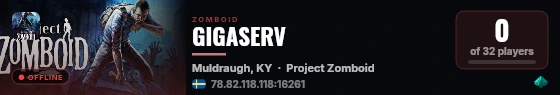 GIGASERV live status badge