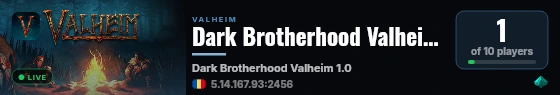 Dark Brotherhood Valheim 1.0 live status badge