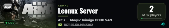 Leonux Server live status badge