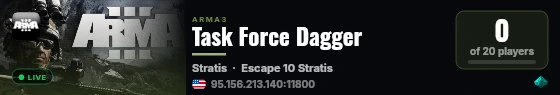 Task Force Dagger live status badge