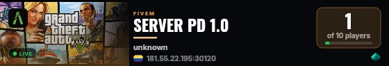 SERVER PD 1.0 live status badge