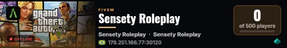 Sensety Roleplay live status badge