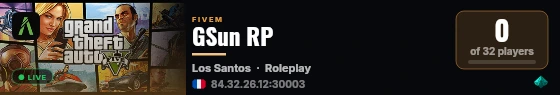 GSun RP live status badge